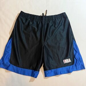 NBA Elevation Basketball Shorts Men XL Black Blue Mesh Athletic Drawstring